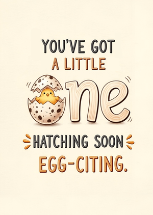 Little One Hatching Soon Typography Card