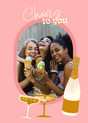 Cheers To You Photo Upload Card Birthday Card