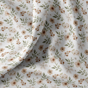 Tissu popeline de coton - Zada blanc et naturel