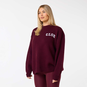 Varsity CLSR Knit Crew Neck | Burgundy