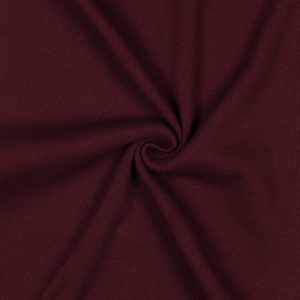 Tissu jersey bord côte côtelé - Bordeaux