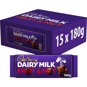 Dairy Milk Fruit & Nut Chocolate Bar 180g (Box of 15)