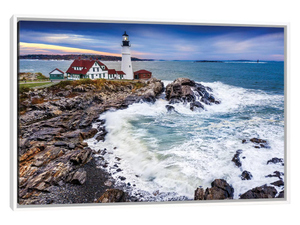 Aerial View Of Storm Rolling In Cape Elizabeth Lighthouse Portland Maine