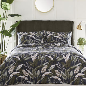 Olive Botanical Green Cotton Mix Duvet Cover Set