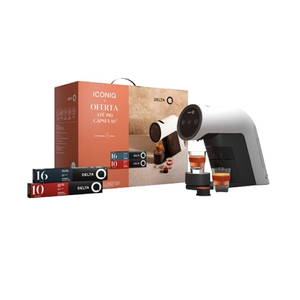 MÁQUINA CAFÉ CÁPSULAS DELTA ICONIQ WH KIT