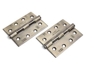 Steel Ball Bearing Hinge - UKCA/CE Certified - Fire Tested - 4″ - Antique Brass - Hardware Solutions