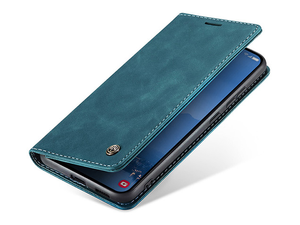 CaseMe Slim Synthetic Leather Wallet Case with Stand for Samsung Galaxy S25 FE - Teal