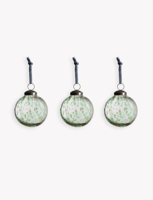 Prestbury Speckled Christmas Baubles Set of 3 Rosemary