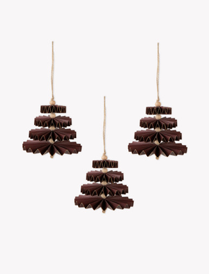 Maddox Tree Decoration Set of 3 Berry Gold