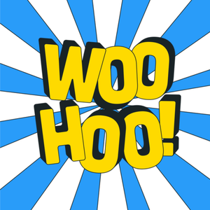 Woo Hoo Retro Pop Art Typography Card