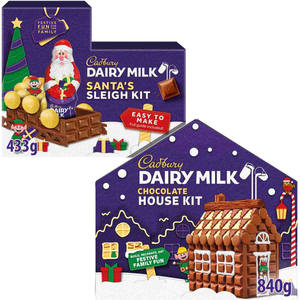 Cadbury House & Santa's Sleigh Build Your Own Chocolate Kits (Bundle of 2)