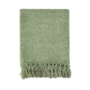 Darcy Meadow Green Chenille Throw