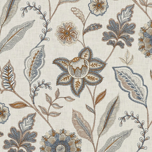 Prestigious Textiles Amisha Embroidered Fabric Slate