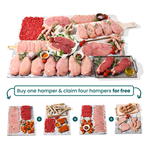 Buy 1 hamper & claim 4 hampers free