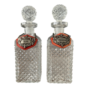 A Pair of Vintage Italian Crystal Decanter