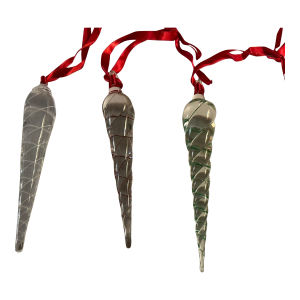 Steuben “Icicle” Christmas Tree Ornaments — Set of 3