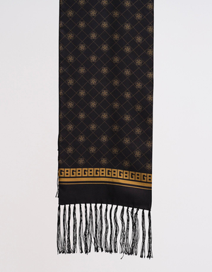 Black & Gold Gb Logo Silk Scarf (one size)