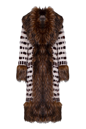 Brown Raw Alpaca Long Coat Claire (XL)