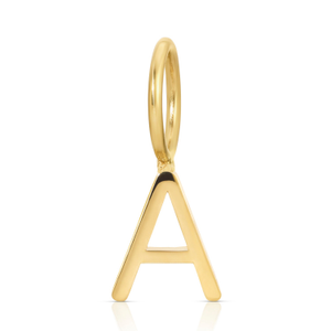 Gold Letter Charm Yellow Gold (Letter S)