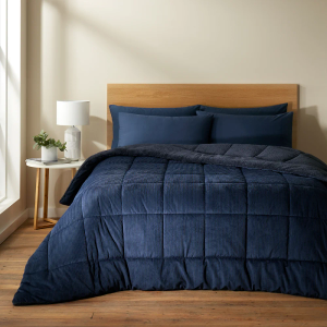 Cosy Cord Coverless Duvet 200x220 - Navy
