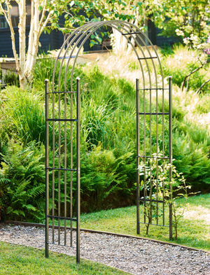 Farringdon Domed Rose Arch - Raw Metal, Dark Grey