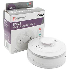 Aico EI3024 3000 Series White Multi-Sensor Optical & Heat Alarm With SmartLINK Functionality, 10 Year Rechargeable Lithium Battery, Easi Fit Base & Wireless Functionality 240V