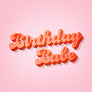 Retro Birthday Babe Typography Card