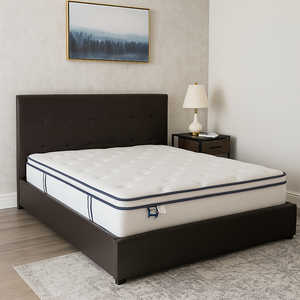 Alaska Gas Lift Dark Brown Leather King Bed Frame BULKY