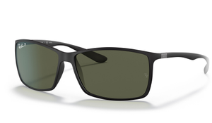 Ray-Ban RB4179 Liteforce Sunglasses - Matte Black, Ray-Ban Green G-15 Polarised