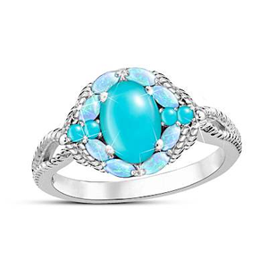 Turquoise Desert Radiance Gemstone Ring Size 6
