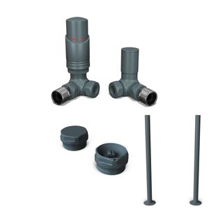 Talus Bold - Thermostatic Radiator Valve & Installation Kit - Anthracite Corner 15mm