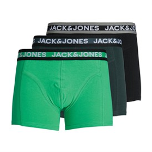 JACK & JONES Mens Adrian Three Pack Boxer Trunks Holly Green/Magical Forest/Black