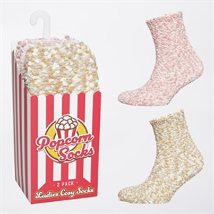 The Orrsum Sock Co. Womens Two Pack Popcorn Socks With Box Multi