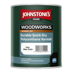 Johnstones Woodworks Quick Dry Poly Clear Satin Varnish 750ml