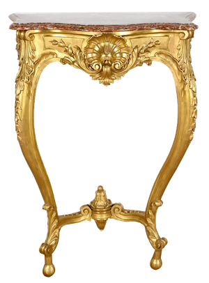 Napoleon III Louis XV Style Wall Console in Gilded Wood, Mid-19th Century