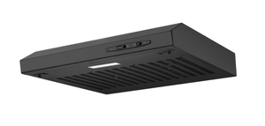 60cm Black Visor Cooker Hood - Slide Controls, LED Light