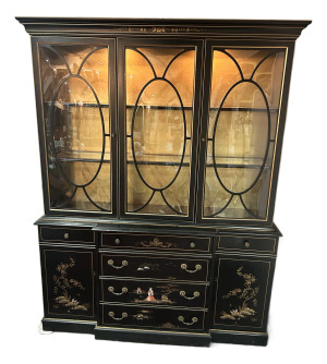 1970s Chinoiserie Lighted Display Cupboard by Jasper