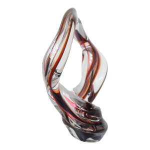 David Goldhagen Large Signed Edition Twisted Freeform Abstract Glass Sculpture