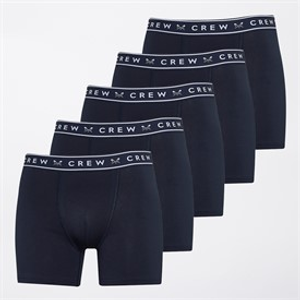 Crew Clothing Mens Five Pack Boxer Shorts Navy