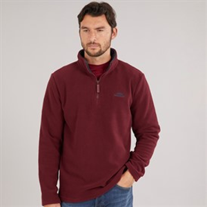 Weird Fish Mens Roland Quarter Zip Microfleece Antique Cherry