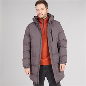 Trespass Mens Belvoir Waterproof Padded Long Jacket Mid Grey