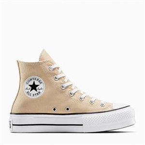 Converse Womens Chuck Taylor All Star Lift Platform Hi Trainers Coastal Dune/White/Black