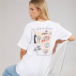 Brave Soul Womens Graphic T-Shirt White