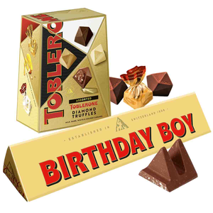 Birthday Boy Toblerone Bar & Truffles Chocolate Bundle