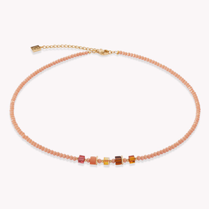 Elegance Crystals Necklace Gold Plated Orange