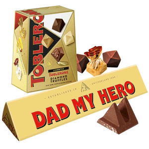 Dad My Hero Toblerone Bar & Truffles Chocolate Bundle