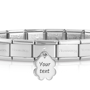 Classic Silver Four Leaf Clover Pendant Charm Bracelet