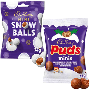 Secret Santa Mini Snow Balls & Mini Puds Bags (Bundle of 2)