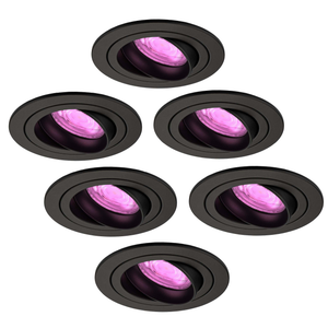 Smart LED Einbaustrahler Schwarz - Tokyo - Smart WiFi - Dimmbar - RGB+CCT - 6 Pack