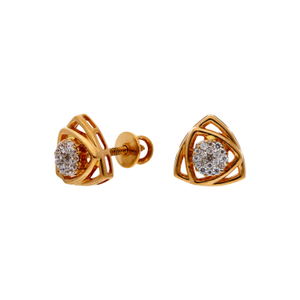 Pre-Owned 22ct Gold Cubic Zirconia Stud Earrings